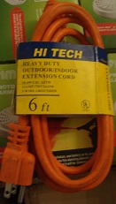 6ft orange ext cord h/d