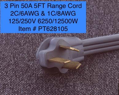 3 pin range cord